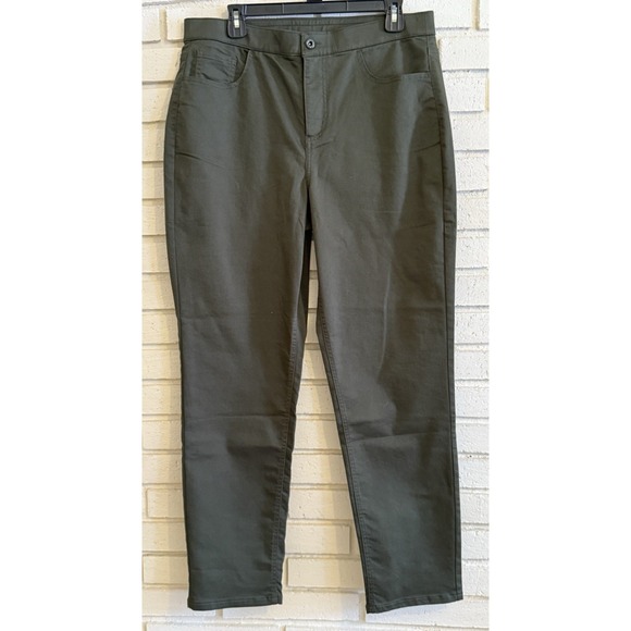 Denim - Denim & Co. Green Size 14 "How Modern" Regular Colored Denim Slim Leg Jeans NWOT